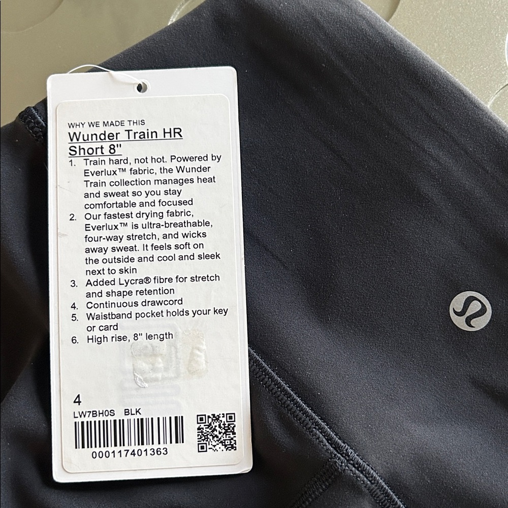 🆕 LULULEMON Wunder Train High-Rise Shorts 8" Black NWT Size 4 - Picture 13 of 14